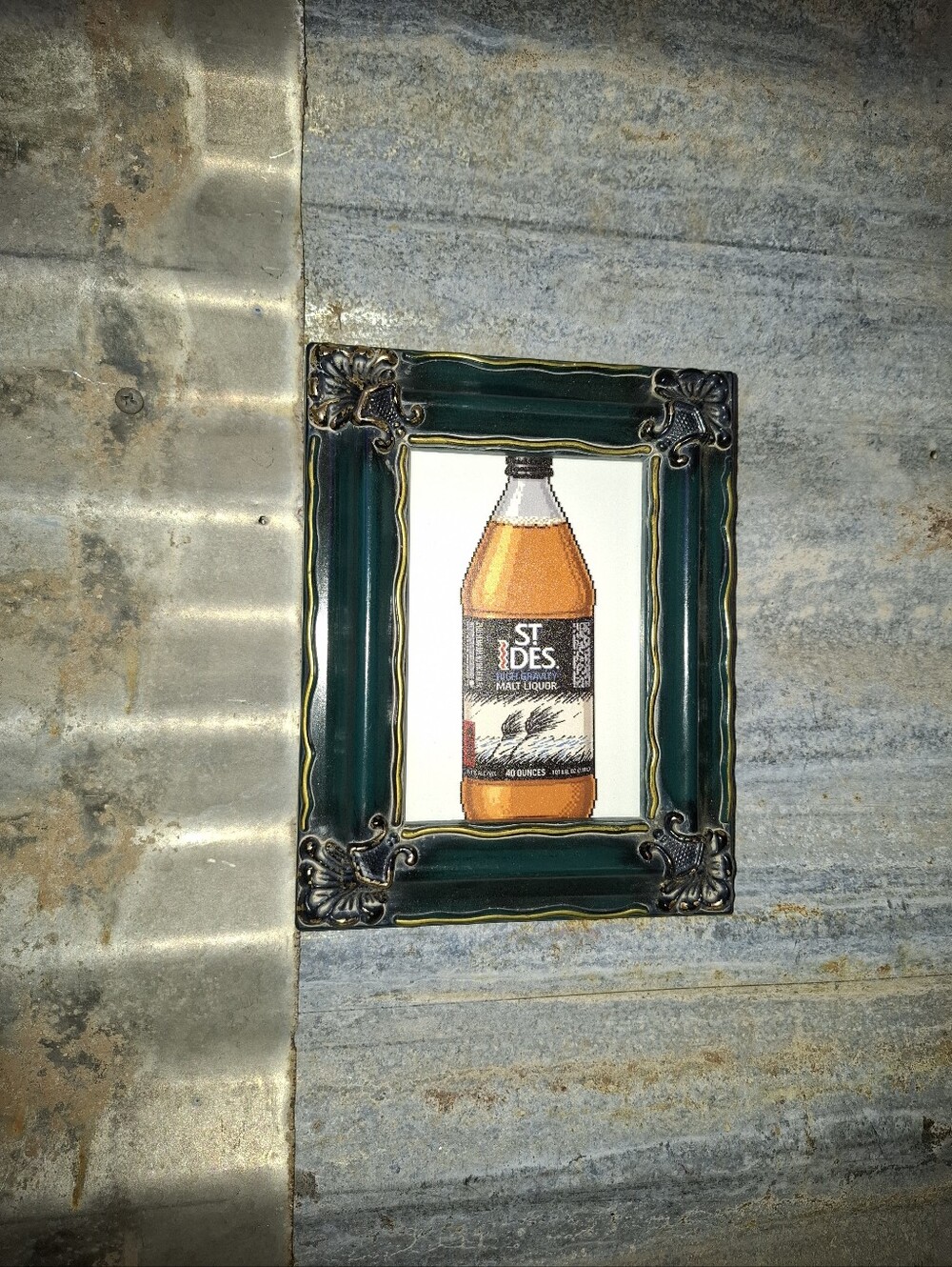 8 Bit St. Ides 40 Oz Malt Liquor Framed Mini Art Print By Neon Nicho
